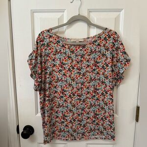 Loft Floral Short Sleeved Top